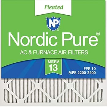 Nordic Pure 24x24x1 MERV 13 Pleated AC Furnace Air Filters, 6 Pack, 24x24x1M13-6