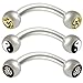 3Pcs 16g 16 gauge 1.2mm 5/16 8mm steel eyebrow lip piercing curved barbell tragus rings jewelry BBJY