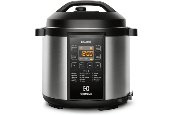Electrolux Panela de Pressão Elétrica 6L Digital PCC20 127V Inox Rita Lobo | Painel digital 15 receitas pré-programadas 3 nív