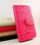 Cute lovely Little Witch Flip Pouch Cover PU Leather Skin Case Cover for Samsung Galaxy Ace 2 I8160 rose