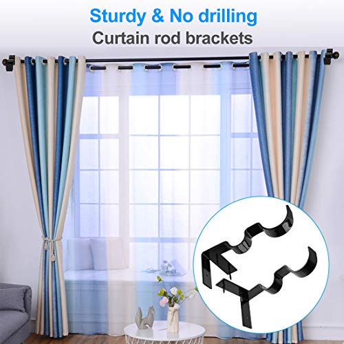 Yoaokiy 2pair Curtain Rod Holders Double Curtain Rod Brackets