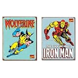 Tin-Sign-Set-of-2-Wolverine-Iron-Man