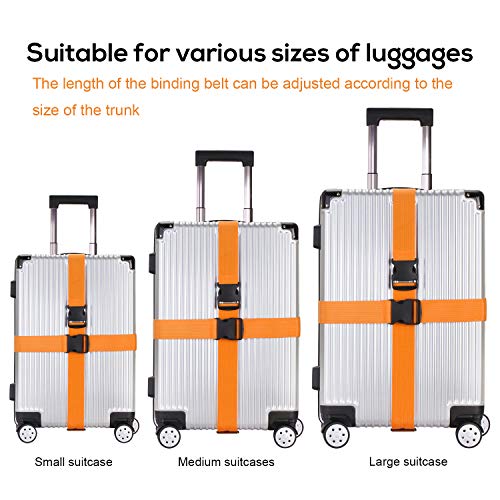 Luggage Straps Suitcase Belts Travel Accessories Bag Straps 2 PACK (Fluorescence Green) - Thumbnail 5