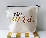Miss to Mrs Canvas Makeup Bag Bride Gift Make Up Pouch Cosmetic Pouch Cosmetic Bag Makeup Organizer Bride To Be Gift Bridal Shower Gift