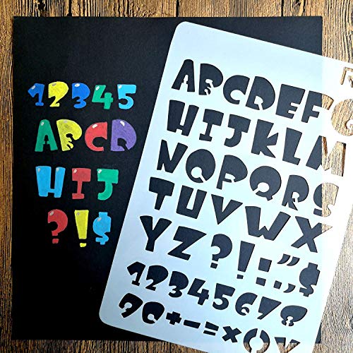 ONEST 12 Pack Letter and Number Stencils Alphabet Stencil Journal/Notebook/Diary/Scrapbook DIY Drawing Template Stencil, 4x7 Inch - Thumbnail 6