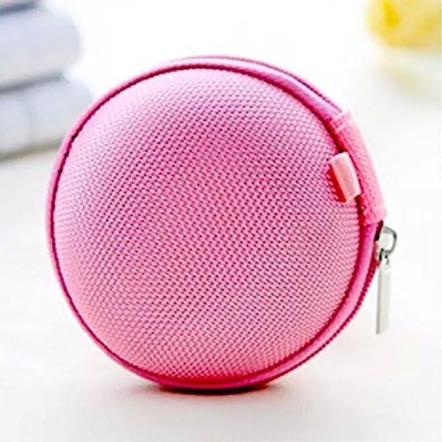BestTopc Carrying Pocket Storage Canvas Earphone Case for Earphone MP3 Pink