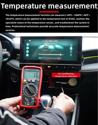 UNI-T UT107+ Digital Automotive Multimeter TRMS 6000 Counts 1000V 20A AC/DC Voltmeter Ammeter 12V Battery Tester Accurately Measure Pulse Width Dwell Angle RPM Duty-Cycle Capacitance For Automotive