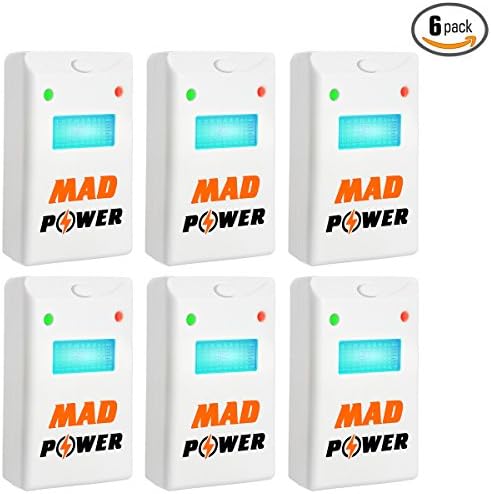 Pest Repeller - BEST Control 6-Pack with TRIPLE Power [Ultrasonic + Electromagnetic + Nightlight] - Plug-In Electronic Home Repellent Anti Mice, Ant, Roach, Mosquito, Outdoor/Indoor