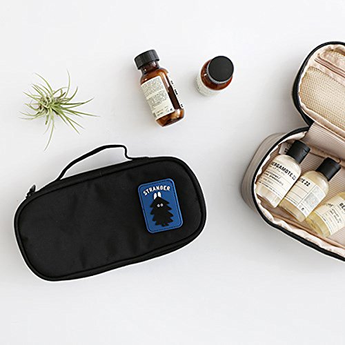 JAKAGO Zipper Carry Case pencil Cases Multi-function Make-up Pouches Large Capacity Travel Storage Bag for Men Women School College (Black ) - Thumbnail 7