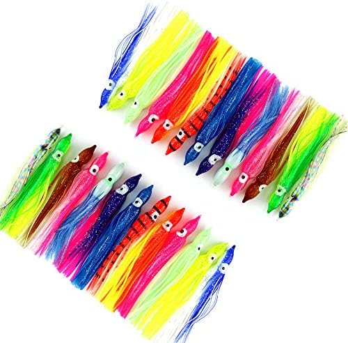 Luengo 12cm Hoochie Squid Skirt Lures Multicolour Soft Plastic Octopus Lures Trolling Saltwater Bait