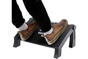 CasaZenith Foot Rest, Six Heights Adjustable Foot Rest for Under Desk at Work, Ergonomic Foot Stool for Under Office Desk, Under Desk Footrest with Foot Massage Roller, Office Leg Rest (Classics)