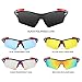 Ewin E02 Polarized Sports Sunglasses with 5 Interchangeable Lenses for Men Women Golf Baseball Volleyball Fishing Cycling Driving Running Glasses(Black&Red)