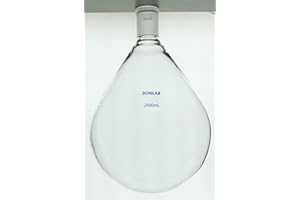 DONLAB FLK-05-2000 ASTM STD Glass 2000ml / 2L 24/40 Joint Recovery Flask Heavy Wall Single Neck Round Bottom Evaporating Flas