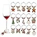 Yonune 16 Pack Wine Glass Charms Christmas Themed Wine Glass Markers Tags, Drink Markers Wine Accessories for Christmas Party Favors Supplies (16 Styles)