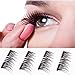 Upgrade Dual Magnetic False Eyelashes, 0.2mm Ultra Thin Fake Mink Eyelashes for Natural Look Reusable Fake Lashes (2 Pairs 8 Pcs)