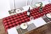 Lanpn Christmas Buffalo Check Plaid Table Runner (Black and Red)