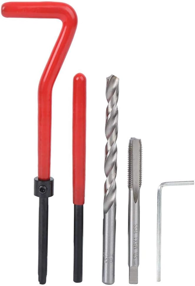 25Pcs Thread Repair Insert Kit M6 Damaged Threads Hand Tool with Thread Tap and Drill Bit for Auto Repairing: Home Improvement