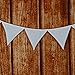INFEI Solid White Double Layer Cotton Fabric Flags Bunting Banner Garlands for Wedding, Birthday Party, Outdoor & Home Decoration (3.2M/10.5Ft)
