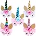 5Pcs 8'' Unicorn Hair Bows Large Hair Bow Clip Unicorn Hair Clips Hair Accessories for Girls Kids Children Cosplay Costume Christmas Party