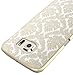 S6 Edge Case, Galaxy S6 Edge Case, SGM (TM) Damask Design Pattern Rubber Coating Ultra Slim Fit Hard Hybrid Case Cover for Samsung Galaxy S6 Edge + SGM (TM) Microfiber Cleaning Cloth (Gold)