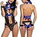 ADOME Women Lingerie Halter Babydoll Lace One Piece Teddy Romper