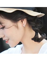 mengpa lindo 925 plata de ley hojas arete de clip gancho de oreja joyas