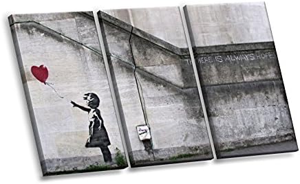 Banksy Street Graffiti There is Always Hope Girl and Balloon Giclee HD Canvas Wall Art 3-piece