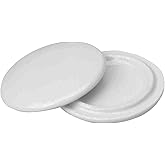 2 Pieces Reusable Mug Lids for Ceramic Mugs, 11 Ounce White Ceramic Cup Lid, Drink Cover for Outdoors, Cup Cover to Keep Warm, Fits Mug with Outside Diameter 3.25 Inch, Best for Hot and Cold Beverage