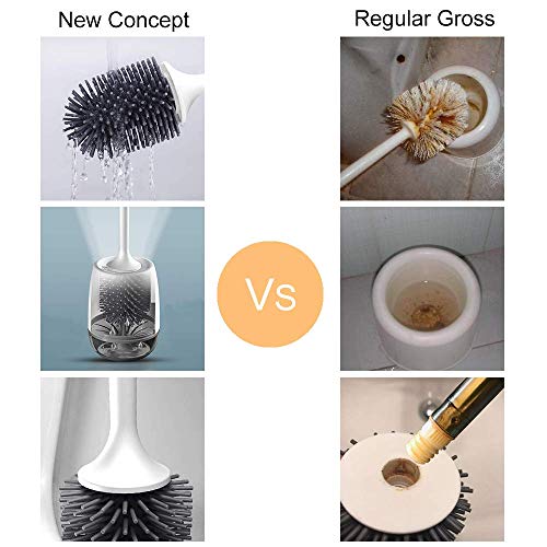 MEKEET Toilet Bowl Cleaner Brush and Holder Set for Bathroom Cleaning