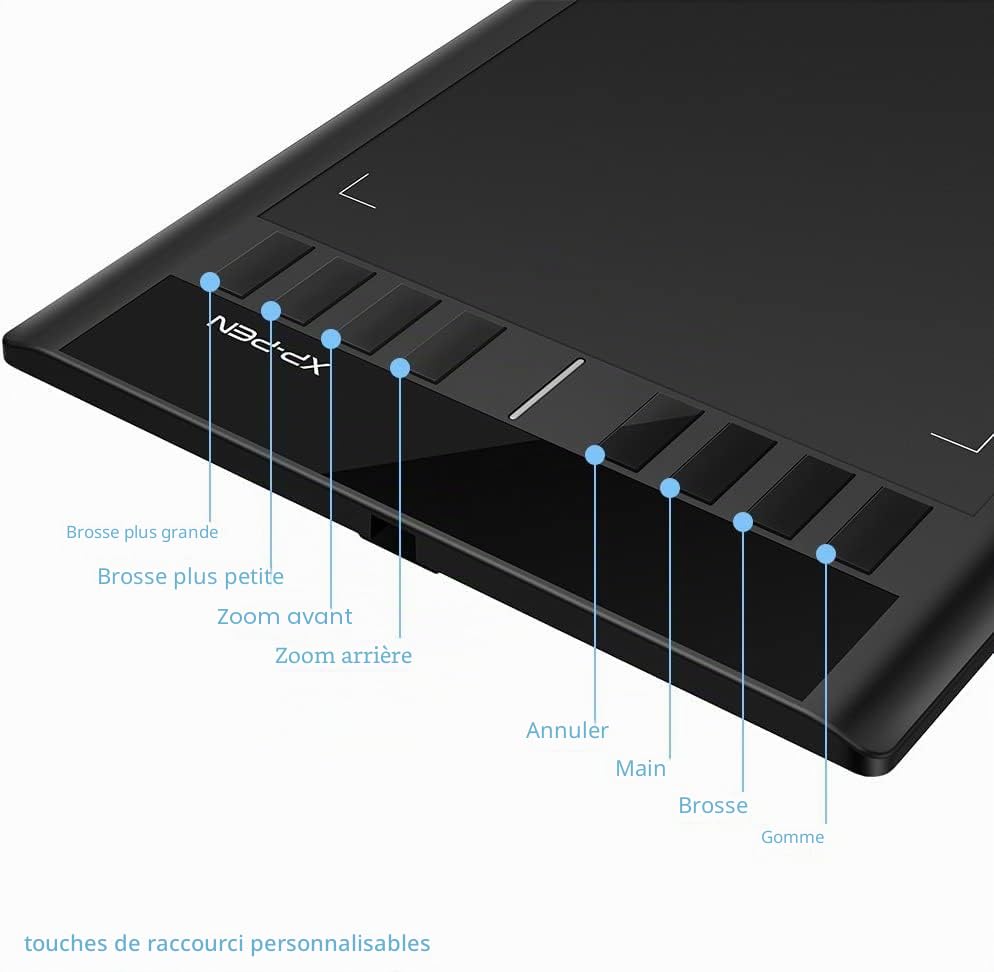 XP-Pen Star03V2 12 Inch Graphic Tablet with Passive Stylus 8192 Levels and 8 Shortcuts Pallette Digital Drawing - Compatible with Windows Mac Chromebook