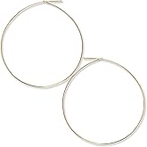 Thin Hoop Earrings for Women - Hypoallergenic Lightweight Wire Threader Loop Drop Dangles - Safe for Sensitive Ears - Plated in 925 Sterling Silver or 18K Gold