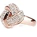 BOHG Jewelry Womens 18K Rose Gold Plated CZ Celtic Trinity Love Knot Promise Eternity Ring Wedding Band Size 8