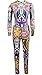 Women Jumpsuits Tribal Tattoo Printed Dumpsuit Sexy Bodysuit Playsuit, Color, XX-Large