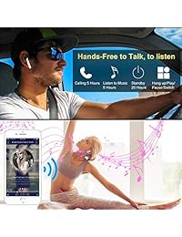 TAKTOP Auriculares inalámbricos Bluetooth Estéreo con Estuche de Carga Mini Auriculares in ear con Micrófono Cancelación de Ruido Antisudor Deportes Running Wireless Auriculares Bluetooth (Blanco)