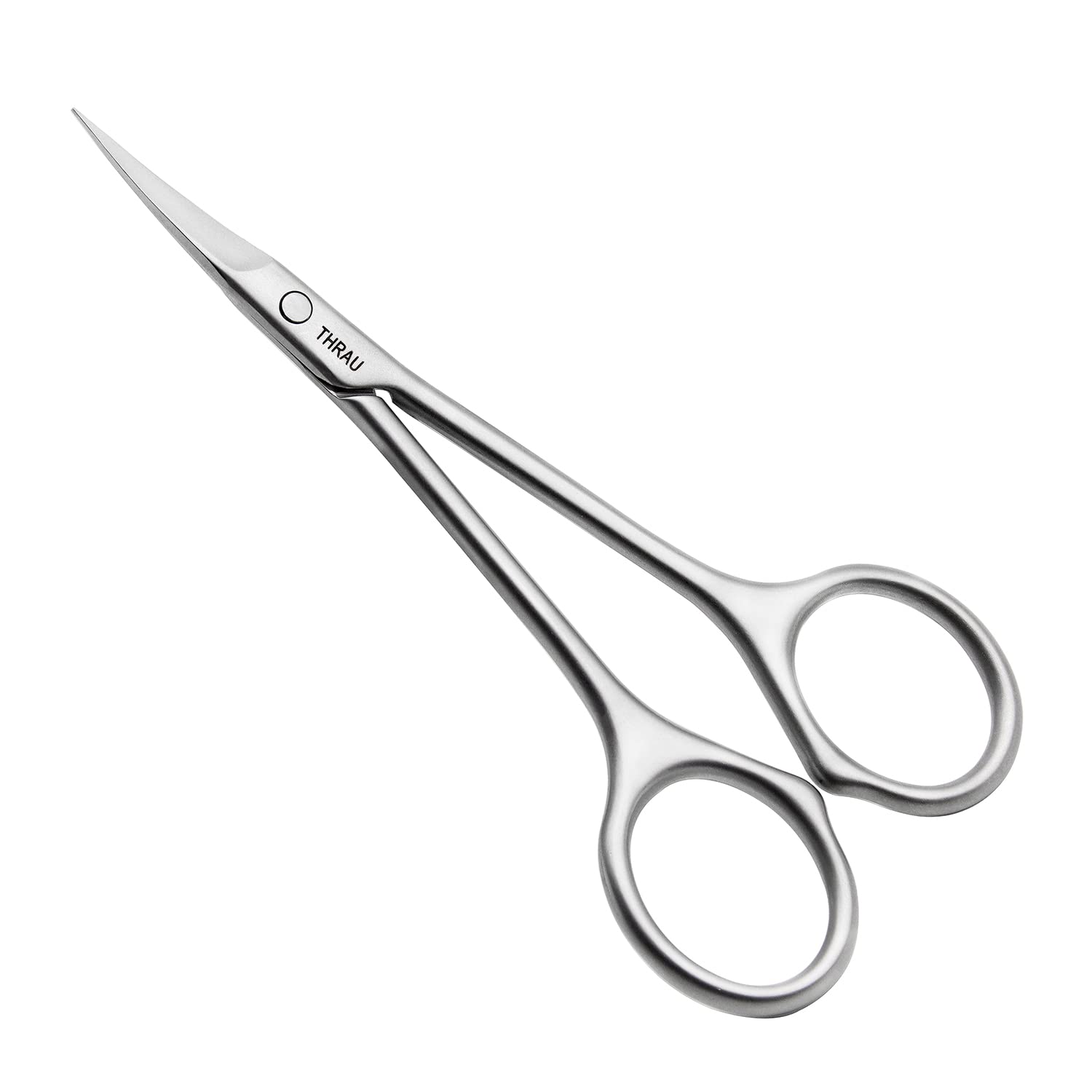 THRAU Facial Hair Scissors Multi-Purpose Stainless Manicure Trimmer - Trim Nails, Eyebrow, Nose Hair, Mustache and Eyelashes with Ease - Curved Blade 4.1 inch