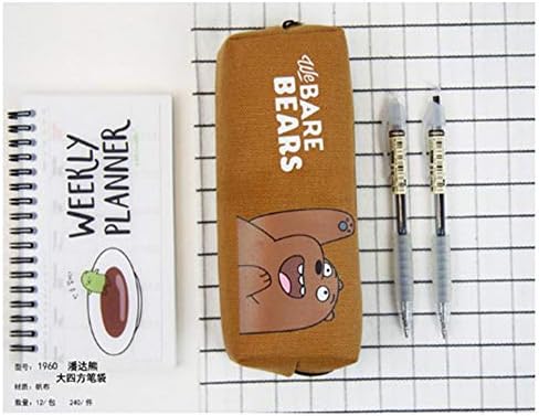 Pencil Case We Bare Bears Pencil Bag Pencil Case Canvas Kawaii Pencil Pouch Student Stationery Cute Cartoon18X5X7Cm