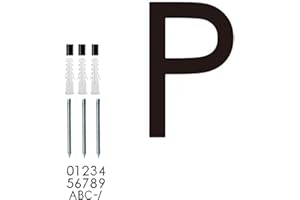 roslyong Floating House Number 5 Inch, Modern Outdoor Address Sign, Acrylic Solid Address Numbers with Nail Kit, Black Address Letter P
