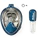 PRODIGY Full Face Snorkel Mask Adult Kids – 180° Panoramic Snorkeling Masks Gear for Adults and Youth - Easy Breathing SWIMTECH Dry Top Set, Anti-Leak&Anti-Fog– (True Blue w/GoPro – L/XL)