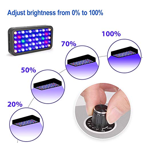 Roleadro LED Aquarium Light, Dimmable Coral Reef Led Light 165W for Fish Tank, Full Spectrum Coral Reef Grow Light Suitable for 55-75 Gallon Freshwater and Saltwater Galaxyhydro