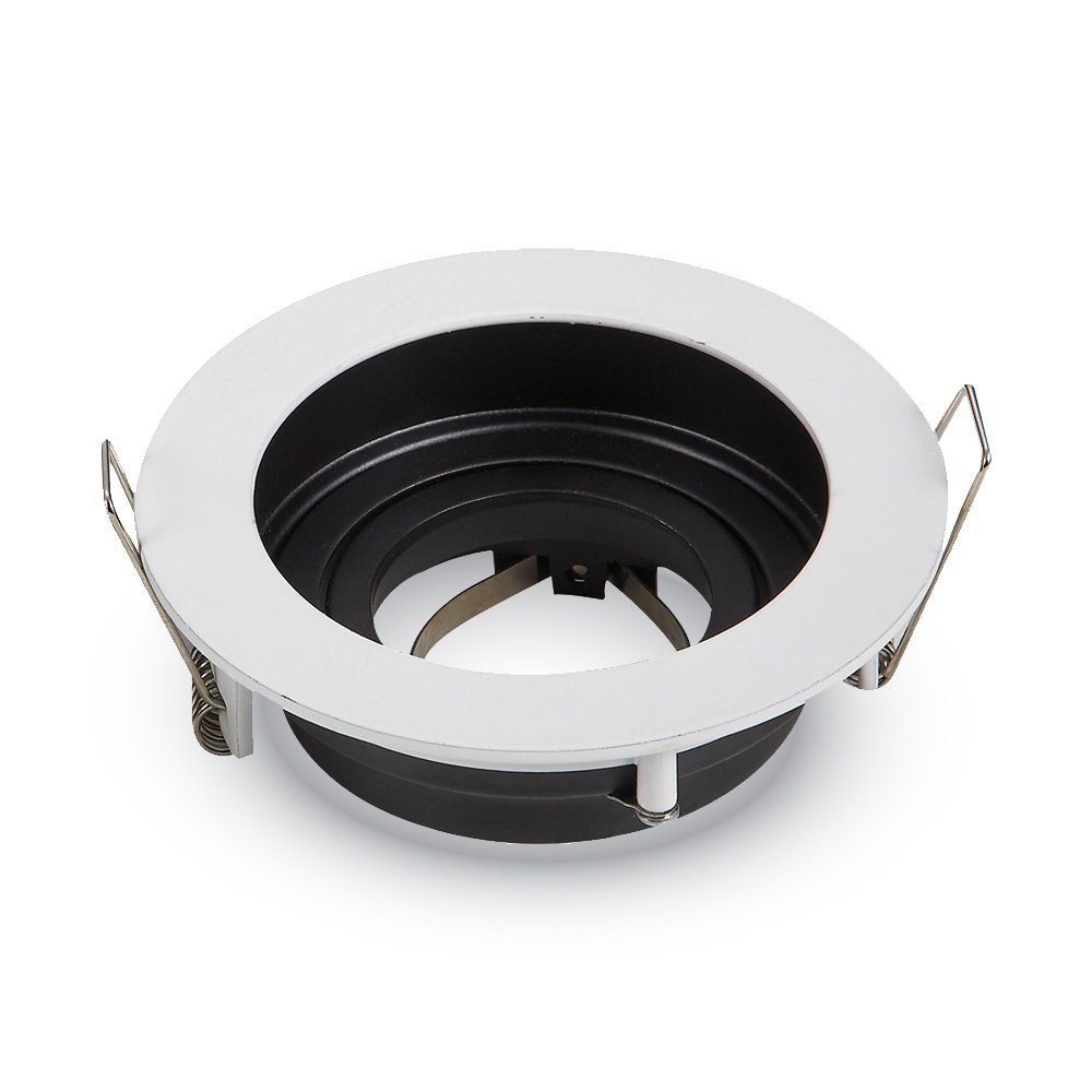 V-TAC Spotlight Holder Recessed Round Metal White Swivel 15° Gu10