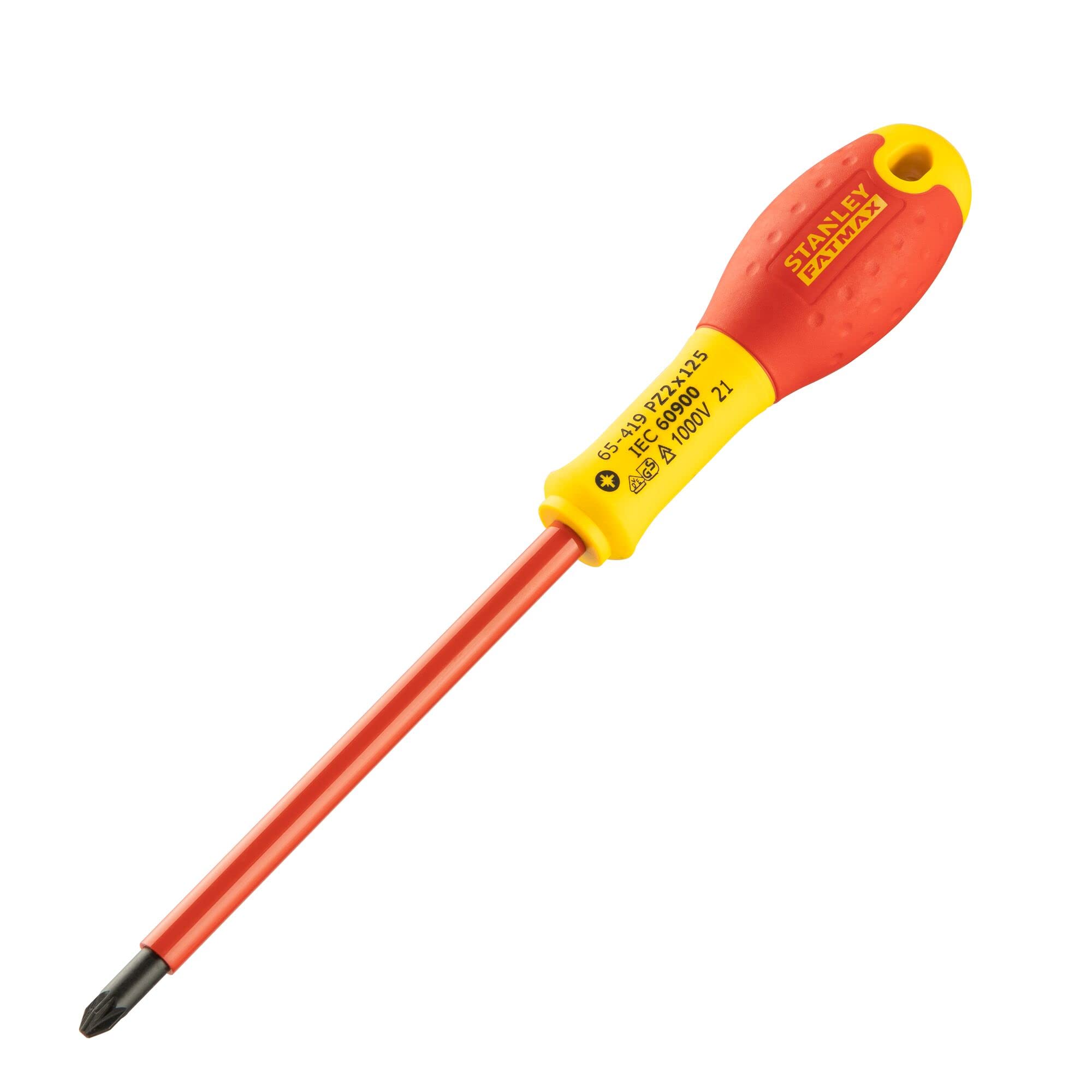 Stanley 0-65-419 Fat Max Screwdriver Insulated Pz Pz2X125Mm-Red And Yellow