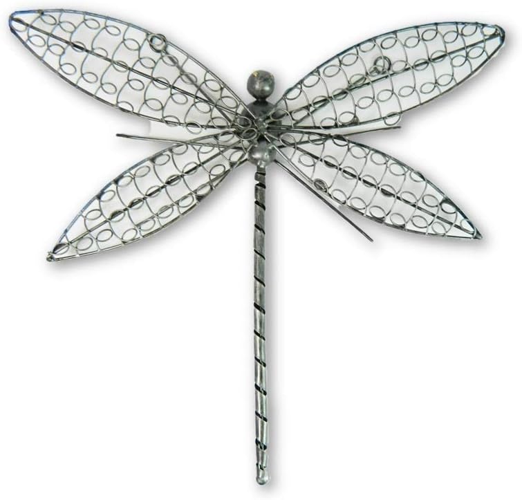 Wingspan 60cm Dragonfly Wall Art Extra Large Metal Dragonfly In Silver Wire Home Kitchen Wall Sculptures