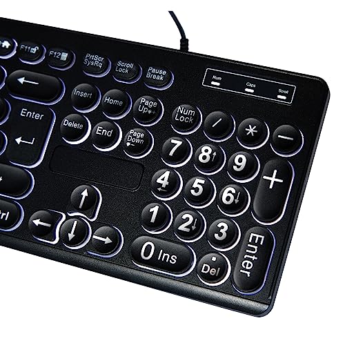 MCSaite Wired Backlit USB Keyboard - 104 Keys