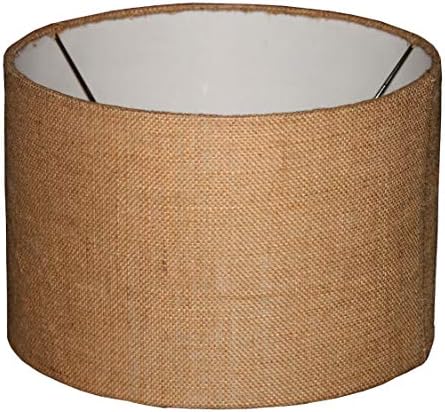 Woodooz Home Decor 12 inches Jute Burlap Drum lampshade for Table or Floor Lamps - Natural Jute Colour