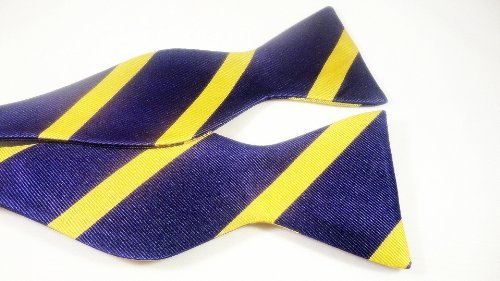 100% SILK SELF-TIE BOW TIE - PURPLE & GOLD THICK AND THIN - OMEGA PSI PHI, LSU, EAST CAROLINA