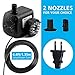 ZMLM Fountain Pump 220 GPH, Submersible Water Pumps (800L/H, 15W), Ultra Quiet Water Pump With12 LED Colorful Lights, 2 Nozzles, Easy Install Powerful Pump for Fish Tank, Pond, Aquarium, Statuary