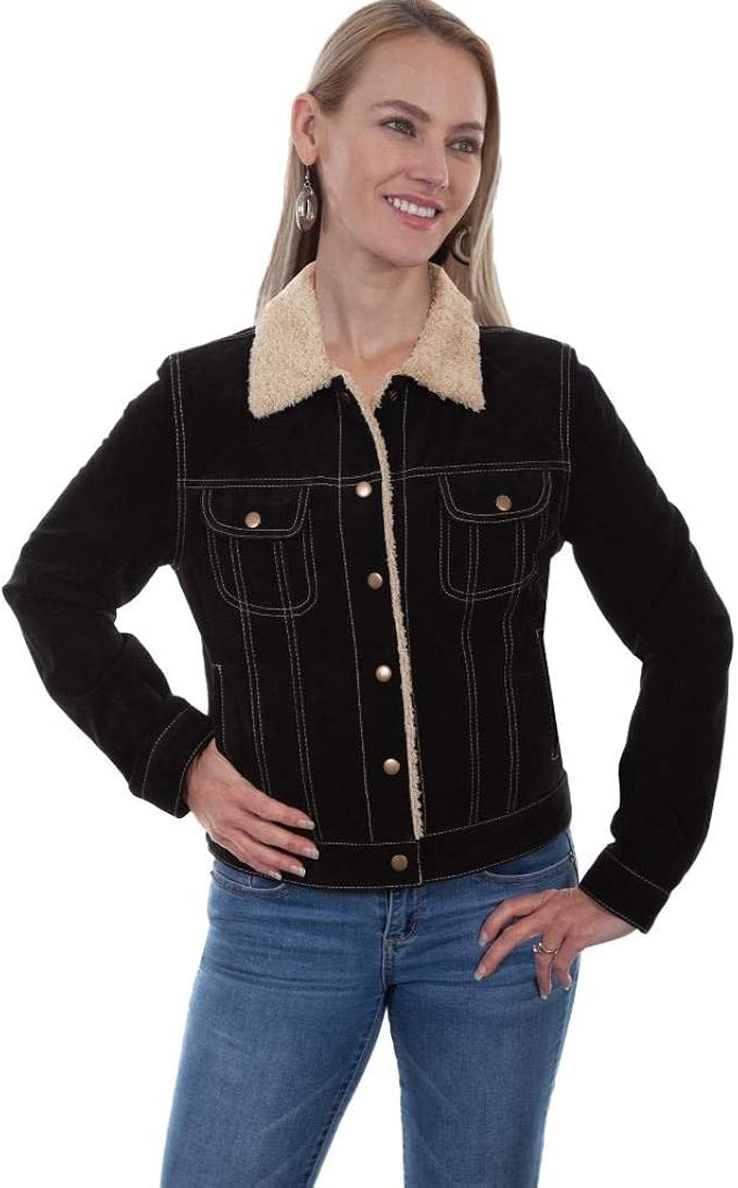 suede jean jacket womens