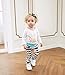 YOUNGER STAR 4Pcs Baby Girls Clothes Little Sister Long Sleeve Romper+Striped Long Pants+Hat (0-6 Months, White Stripe)