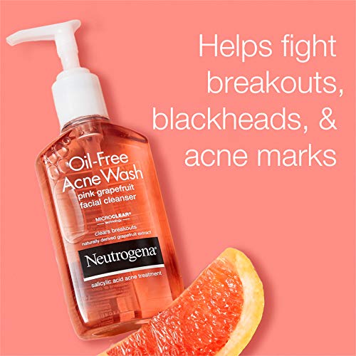 neutrogena pink grapefruit acne face wash & cleanser with vitamin c & salicylic acid