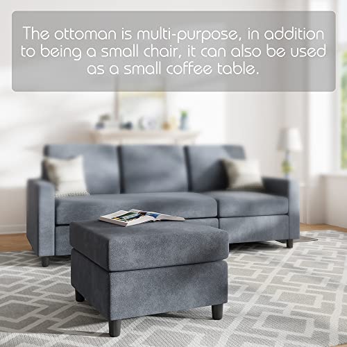 JY QAQA Convertible Sectional Sofa Couch with 3Seat Sofa, LShaped